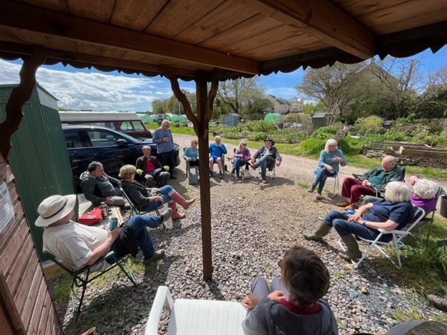 Coffee at the plot session.